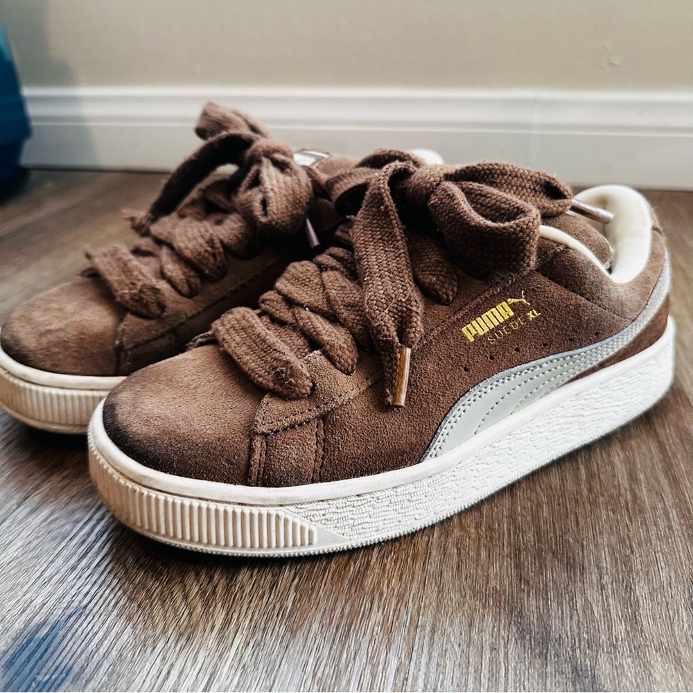 Womens Puma Suede XL Sneakers Brown Size 5.5 Excellent Condition!